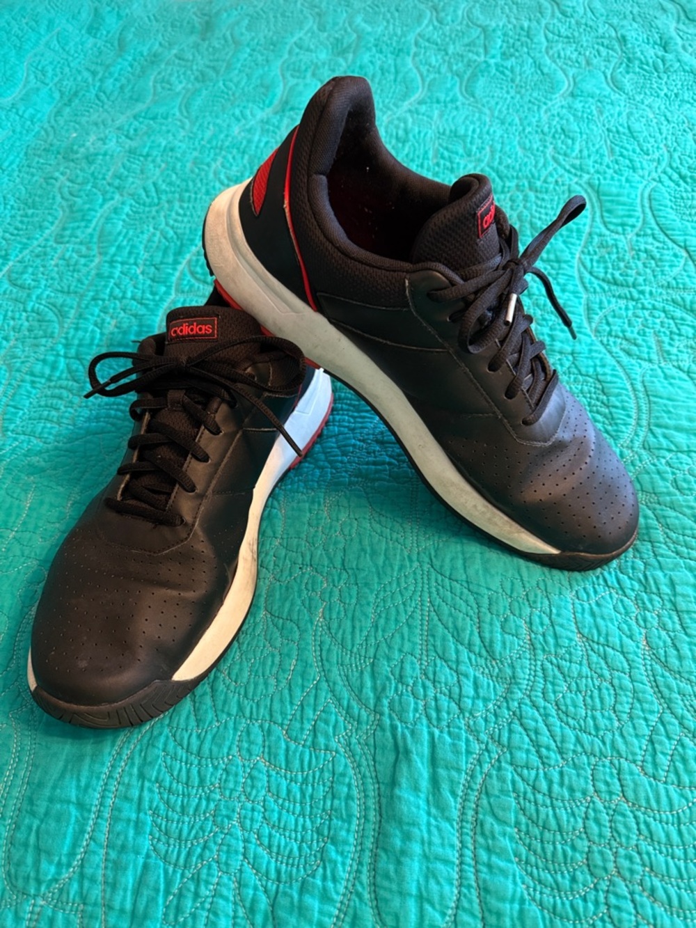 Adidas Black and Red Men's Athletic Sneakers